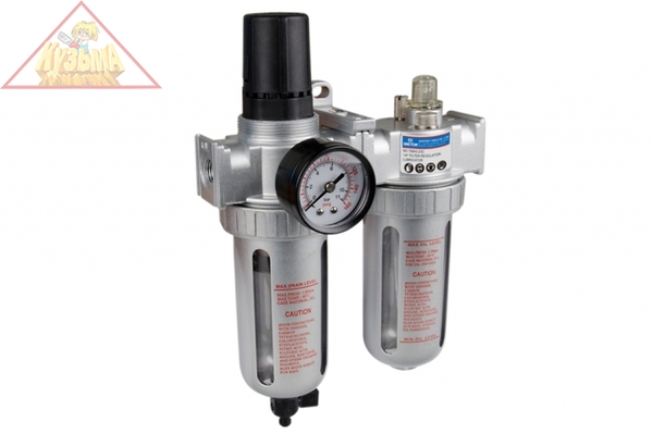 Фильтр влагоотделитель с редуктором и лубрикатор 1/2", 10 бар KING TONY 799A0-43C