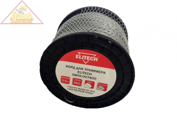 Леска, 2.4мм, 262м, круг, катушка Elitech арт.176823	