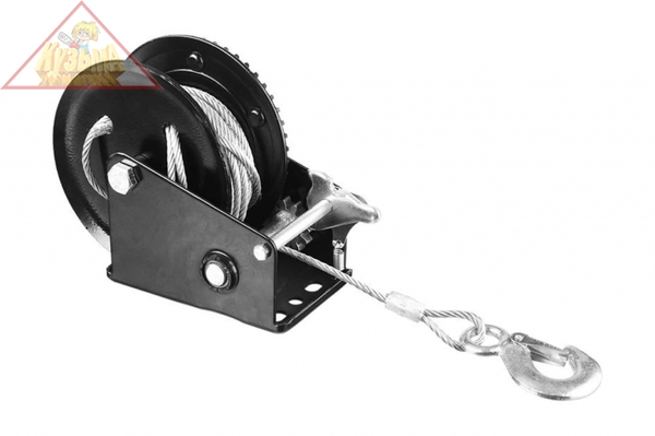 Лебедка ручная барабанная STAYER "MASTER", тяговая, тросовая, 0,9т, 8м арт. 43112-0.9