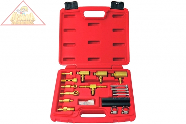Комплект переходников для обслуживания топливных систем впрыска азиатских автомобилей, кейс, 19шт МАСТАК 120-03019C