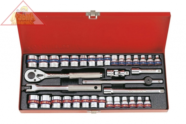 Набор торцевых головок с принадлежностями 3/8", двенадцатигранные, 6-22 мм, 1/4"-13/16", 36 предметов KING TONY 3036CR