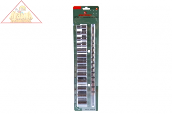 S05H4113S Набор головок торцевых 12-гранных MAXI-DRIVE 1/2"DR на держателе, 10-24 мм, 13 предметов Jonnesway