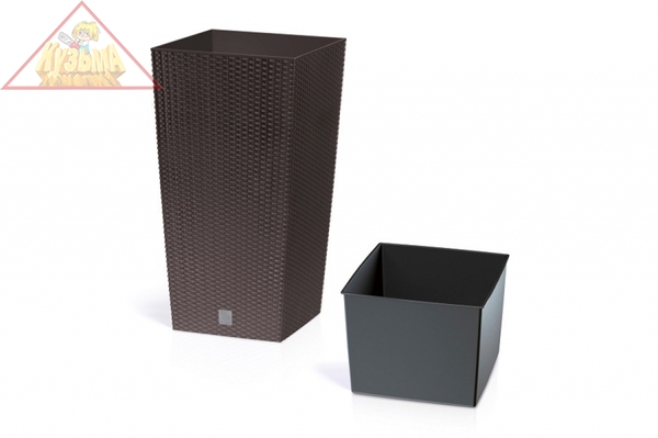Кашпо для цветов Prosperplast RATO SQUARE венге 2 предмета 21 и 49л DRTS325-440U 