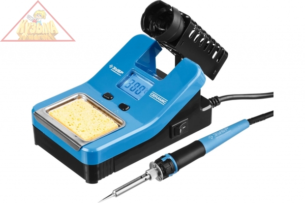 Цифровая паяльная станция с ЖК дисплеем, 160-520C, 48Вт Зубр ПРОФЕССИОНАЛ 55334