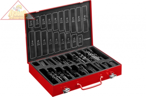 Набор сверл по металлу МАСТЕР 1-10 мм, быстрорежущая сталь, класс В Зубр 29605-H370