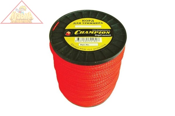 Корд триммерный Twisted Square, нож для отреза (2.4 мм, 450 м) CHAMPION C7018