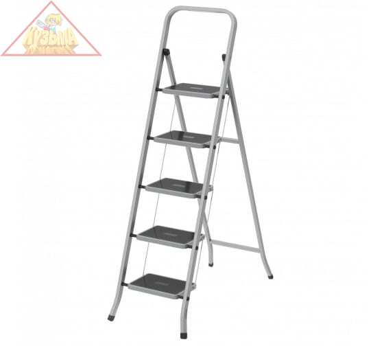Стремянка стальная 5 ступеней, с полимерным покрытием, Россия// Сибртех 97870