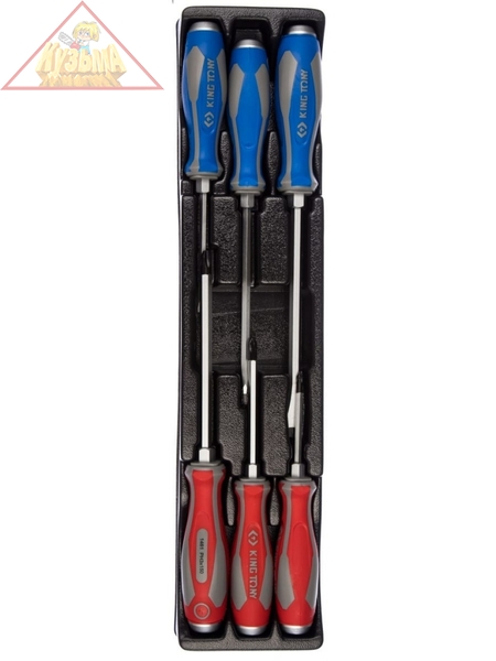 Набор отверток силовых, ложемент, 6 предметов KING TONY 9-30206MR