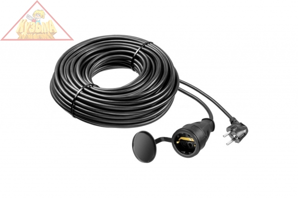 Удлинитель-шнур ЗУБР "ПВС 315-Ш", 30 м, 3500 Вт, 1 гнездо, IP44, ПВС 3х1,5 мм2, 55020-30