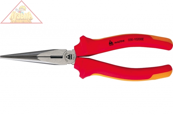 Диэлектрические удлинённые тонкие прямые плоскогубцы 200мм МАСТАК 030-10200EH