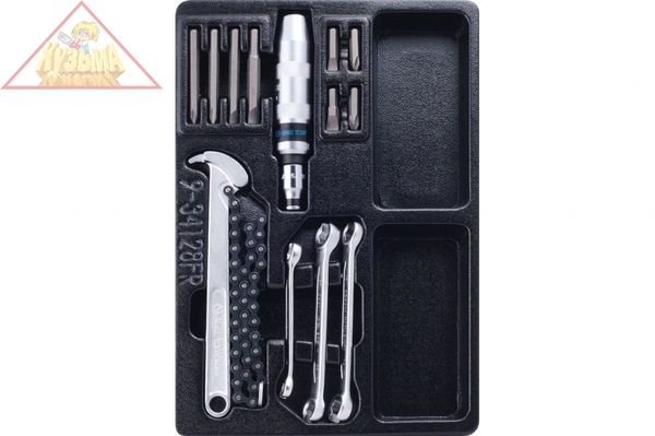 Набор разрезных ключей, ударная отвертка и съемник масляных фильтров, ложемент, 14 предметов KING TONY 9-34128FR