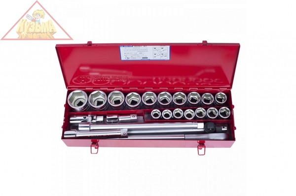 Набор торцевых головок с принадлежностями 3/4", шестигранные, 21-50 мм, 23 предмета KING TONY 6323MR