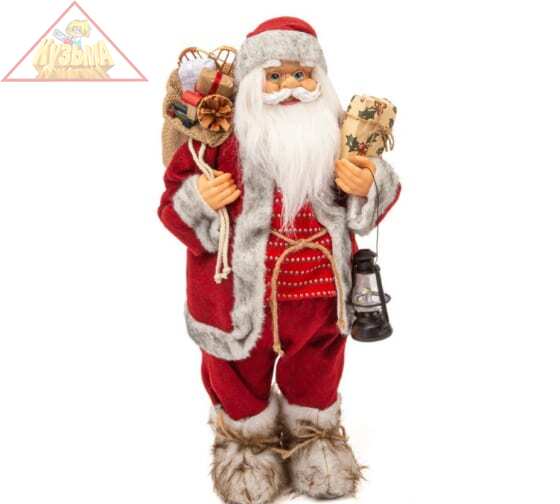 Фигурка Дед Мороз 60 см с фонарем (красный) Winter Glade M39