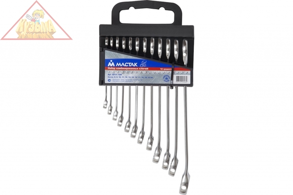 Набор комбинированных ключей 8-22мм, 12шт МАСТАК 0211-12H
