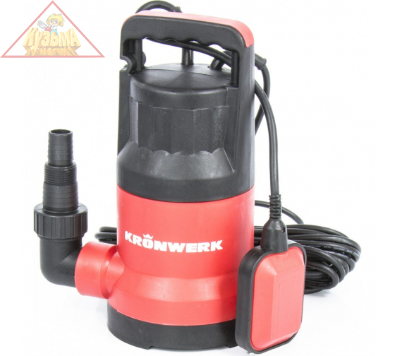 Дренажный насос для грязной воды KP800, 800 Вт, подъем 8 м, 13000 л/ч Kronwerk 97232