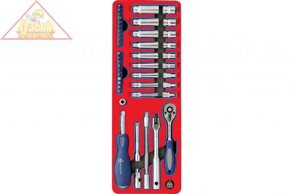 Набор торцевых головок 1/4” с принадлежностями 45шт МАСТАК 5-002045