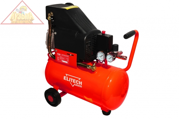 Компрессор  КПМ 200/24 промо коакс. масл,вх. 220л/мин,8бар,1.5кВт,24л,24кг Elitech арт. 191973