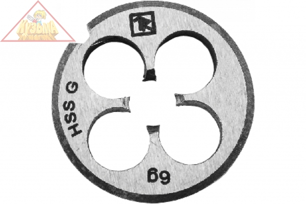 MD12125 Плашка D-COMBO круглая ручная М12х1.25, HSS, Ф38х10 мм.Thorvik
