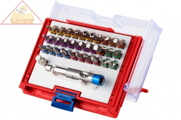 Набор вставок бит 1/4, TORX, HEX, PZ, PH, SLOT, 32 предмета МАСТАК 058-10032C