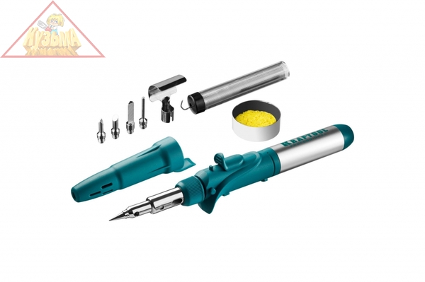Набор, паяльник газовый, 3в1, пьезоподжиг, 5 насадок, припой 1300С KRAFTOOL "PRO" 55503-H10