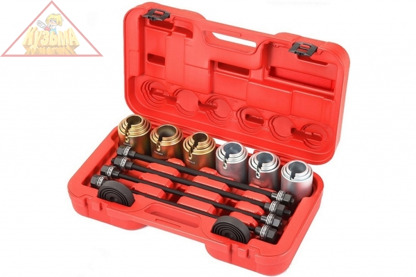 Набор оправок для монтажа и демонтажа сайлентблоков, кейс, 6шт МАСТАК 110-20026C