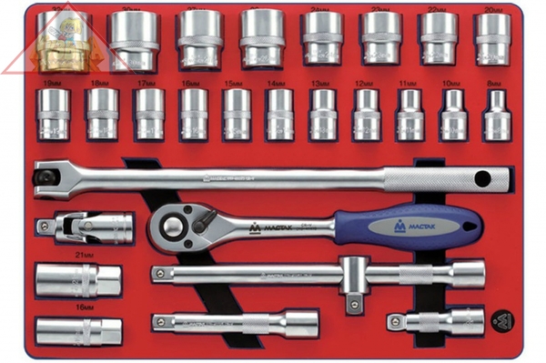 Набор торцевых головок 1/2" с принадлежностями 28шт МАСТАК 5-004228