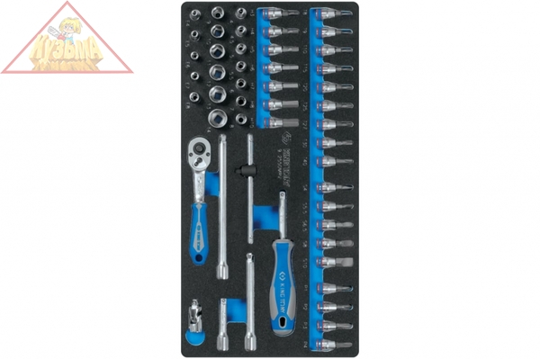 Набор торцевых головок 1/4" с принадлежностями, ложемент, 50 предметов KING TONY 9-2550MRV