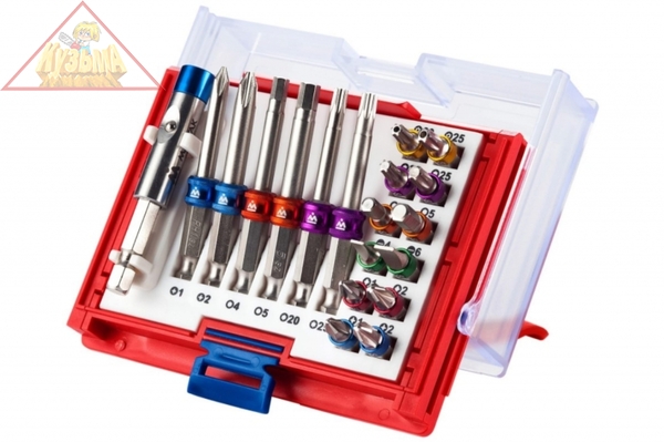 Набор вставок бит 1/4, TORX, HEX, PZ, PH, SLOT, 19 предметов МАСТАК 058-10019C