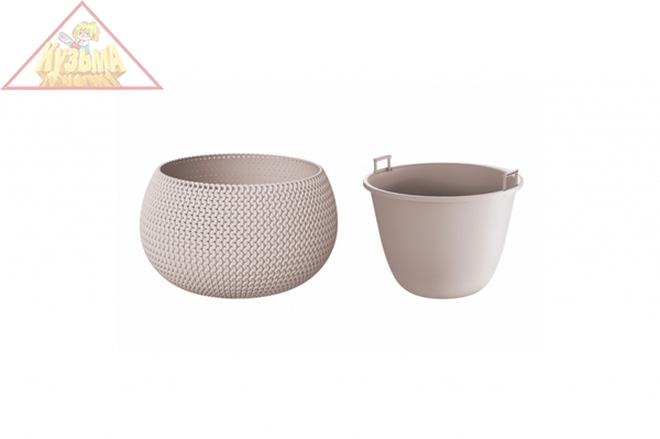 Кашпо для цветов Prosperplast SPLOFY BOWL мокко 2 предмета 9л DKSP370-7529U