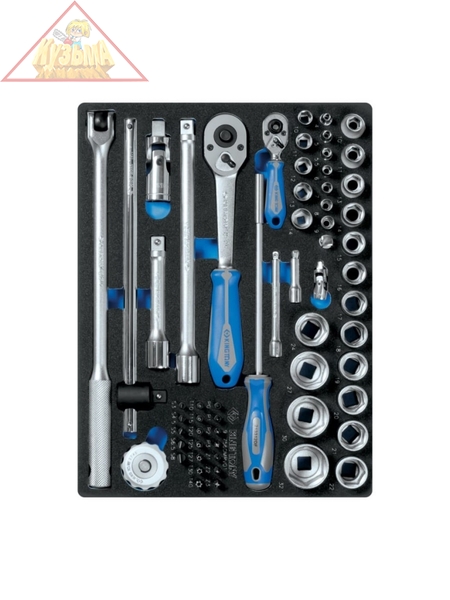 Набор торцевых головок 1/4"&1/2" с принадлежностями, ложемент, 60 предметов KING TONY 9-7560MRV01