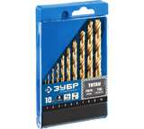 Набор сверл с титановым покрытием по металлу, 10 шт. ПРОФЕССИОНАЛ Зубр 29615-H10