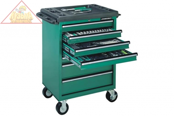 C-7DW146 Тележка инструментальная 7-ми полочная с инструментом в ложементах, 146 предметов Jonnesway