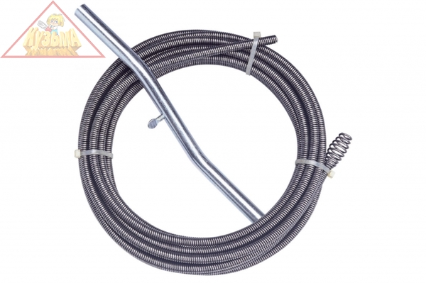 Спираль с насадкой для удаления засоров в трубах, d-50 мм, L-4,5 метров, регулируемая рукоятка КРОКОЧИСТ (арт. 51310-6-45)