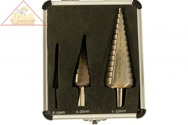 Набор ступенчатых сверл по сталям и цветным металлам Зубр 29670-4-30-H3