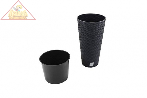 Кашпо для цветов 35/64 л антрацит, 2 предмета Prosperplast Rato Tubus DRTUS400-S433