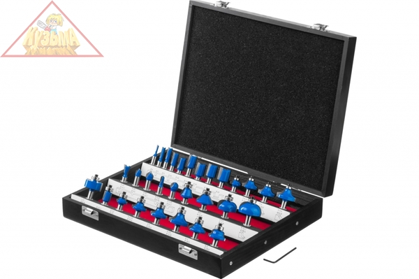 Набор фрез по дереву (30 шт; хвостовик 8 мм) Зубр 28796-H30