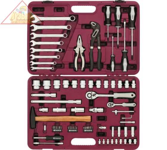 Набор инструмента универсальный Thorvik 1/4", 1/2"DR, 77 предметов, арт. UTS0077