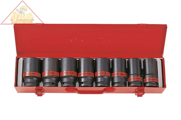 Набор ударных глубоких торцевых головок 3/4", шестигранные, 1"-1&1/2", 8 предметов KING TONY 6410SP