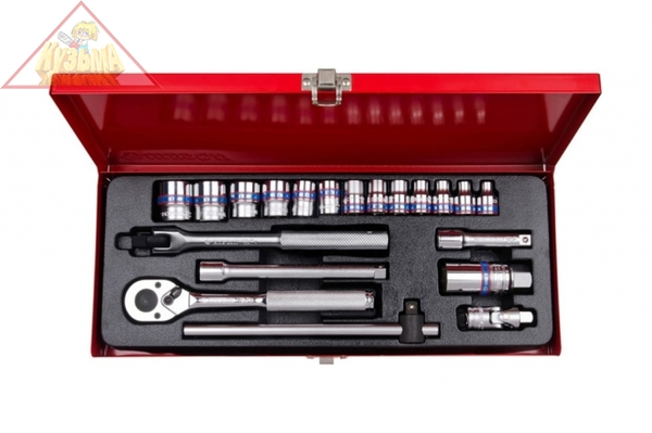 Набор торцевых головок с принадлежностями 3/8", двенадцатигранные, 6-22 мм, 20 предметов KING TONY 3020MR02