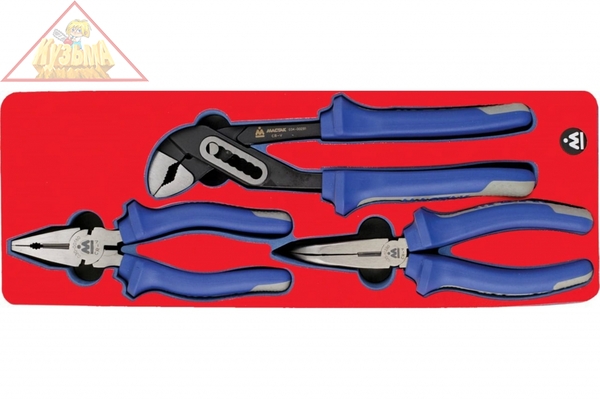 Набор пассатижей, плоскогубцев и бокорезов, ложемент, 3шт МАСТАК 5-3003