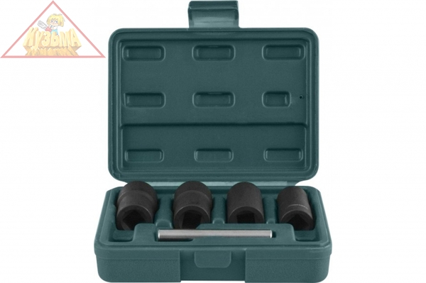 AN040120 Спиральные головки для демонтажа поврежденного крепежа в наборе, 17, 19, 21, 22 мм, 5 предметов.Jonnesway