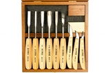 Набор из 9 резцов c деревянной ручкой в дерев. коробке, Narex 894813