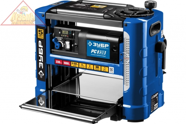 Рейсмусовый станок Зубр ширина строгания 330 мм, толщина заготовки до 150 мм, 2 ножа, РС-330