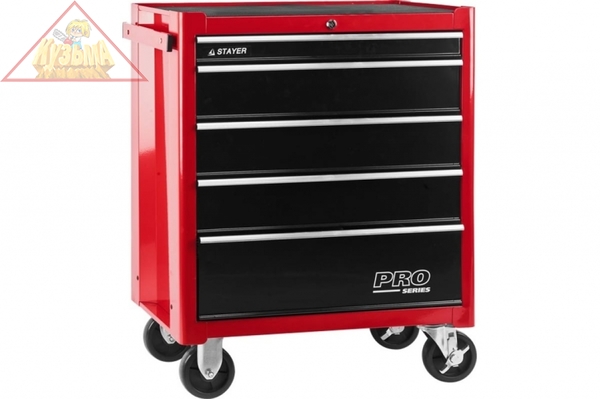 Тележка инструментальная STAYER "EXPERT", 5 ящиков, 688х458х885мм, 38907-5