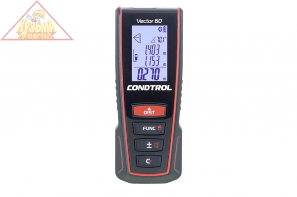 Лазерный дальномер CONDTROL Vector 60, 1-4-104 (3-х строчный инверсионный чёрно-белый дисплей)