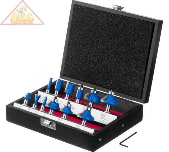 Набор профильных фрез по дереву 12 шт ПРОФЕССИОНАЛ ЗУБР (арт. 28796-H12