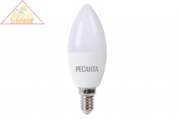 Светодиодная лампа Ресанта LL-R-C37-7W-230-4K-E14 (свеча, 7Вт, нейтр., Е14) 76/1/7