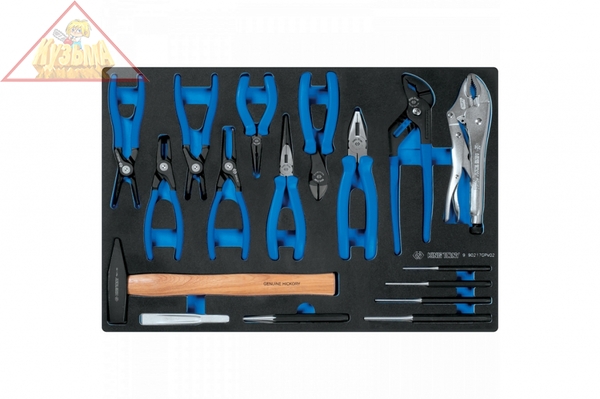 Набор съемников стопорных колец, молоток, выколотки, ложемент, 17 предметов KING TONY 9-90217GRV02