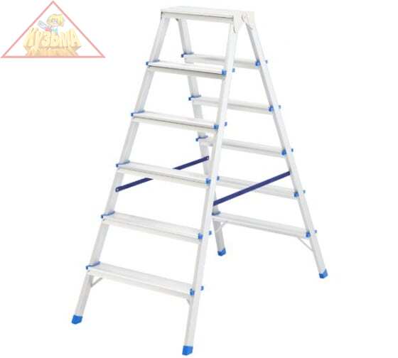 97926 Стремянка двусторонняя 6ст., алюминиевая, Россия// Сибртех