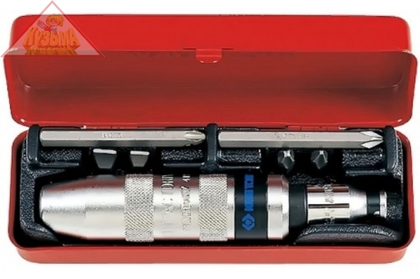Отвертка ударная с принадлежностями 5/16", 8 предметов KING TONY 4108FR